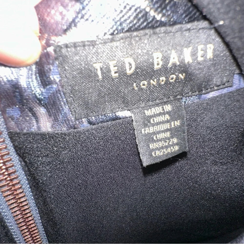 Ted Baker London Sleeveless Zip-Front Dress with Abstract Crystal Print - Picture 3 of 10